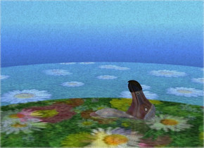 The ground is clear. a 100 feet deep and 100 feet wide and 1 feet high shiny [wiese1] disk is 2 feet in the ground. a 20 feet tall dull dodo is -17 feet above the [wiese1] disk. it leans 70 degrees to the back.
a 200 feet deep and 200 feet wide an 1 feet high [wiese2] disk is 30 feet above the [wiese1] disk. the camera light is black. it is morning. a dim misty rose light is 2 feet above and 2 feet right of the dodo. the sky is cornflower blue. the ambient light is cloud blue.