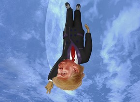The man is 10 feet above the ground. he is upside down. the head is -6 feet above and in front of the man. it is upside down.