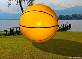 An orange basketball 